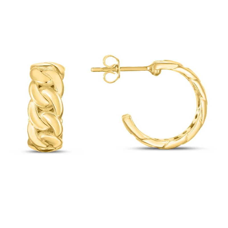 Best hoop earrings with Swarovski crystals for added sparkle and luxury-14K Chunky Curb C Hoops