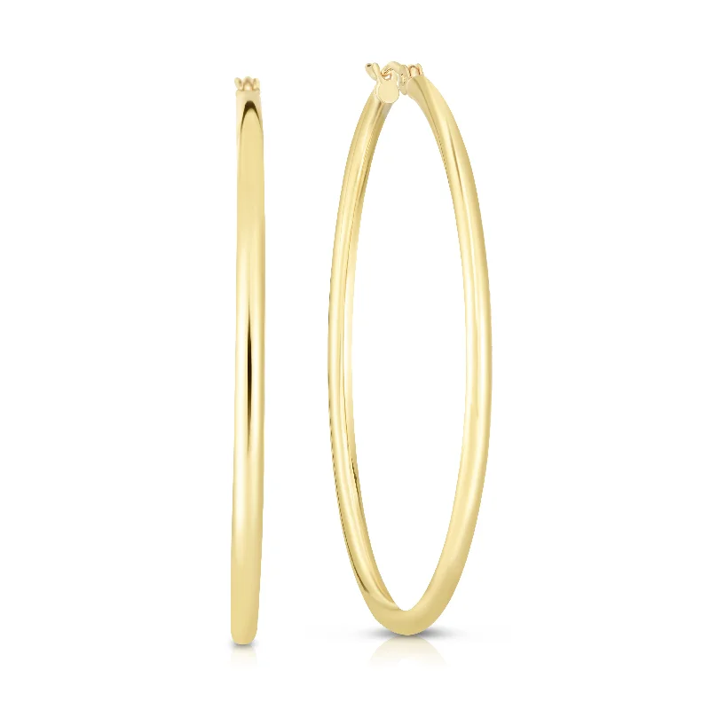 Best hoop earrings with gold for a luxurious and timeless look-14K Gold 2x15mm Diamond Cut Station Hoop Earring