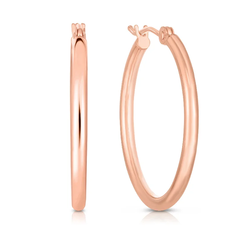 Small hoop earrings for a delicate and understated everyday wear-14K Gold 2x25mm Hoops