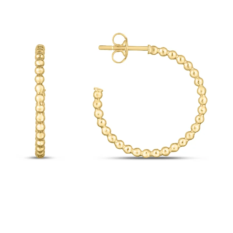 Best hoop earrings with detachable studs for a versatile and adjustable accessory-14K Gold Bead C-Hoops