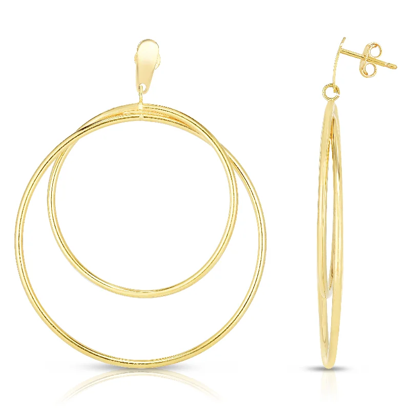 Hoop earrings with gold accents for a warm, elegant statement piece-14K Gold Circular Dangle Earring