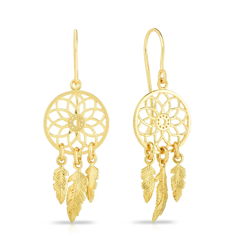 Best hoop earrings with lever-back closures for secure and easy wear-14K Gold Dreamcatcher Earring