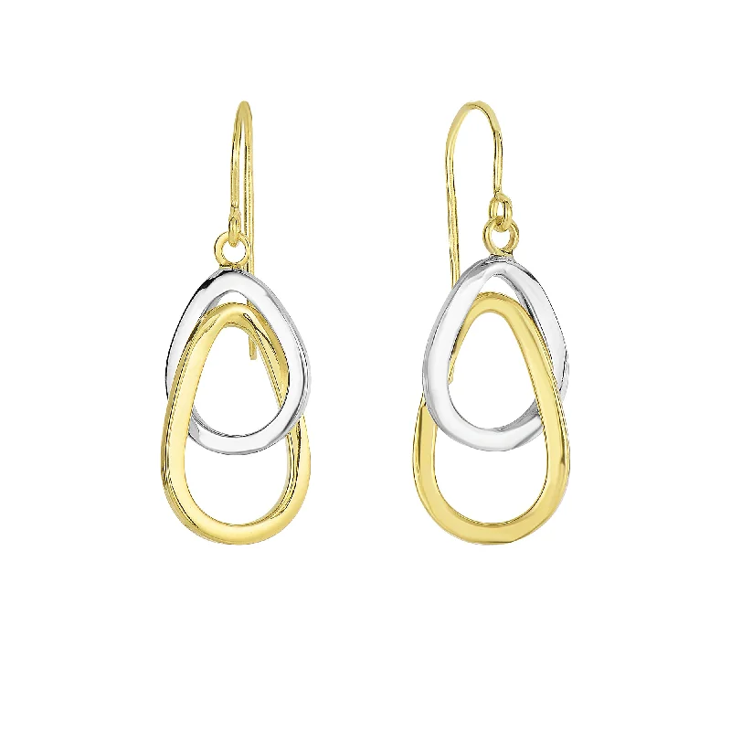 Hoop earrings with multi-tone finishes for a colorful and layered effect-14K Gold Interlocked Ovals Drop Earring