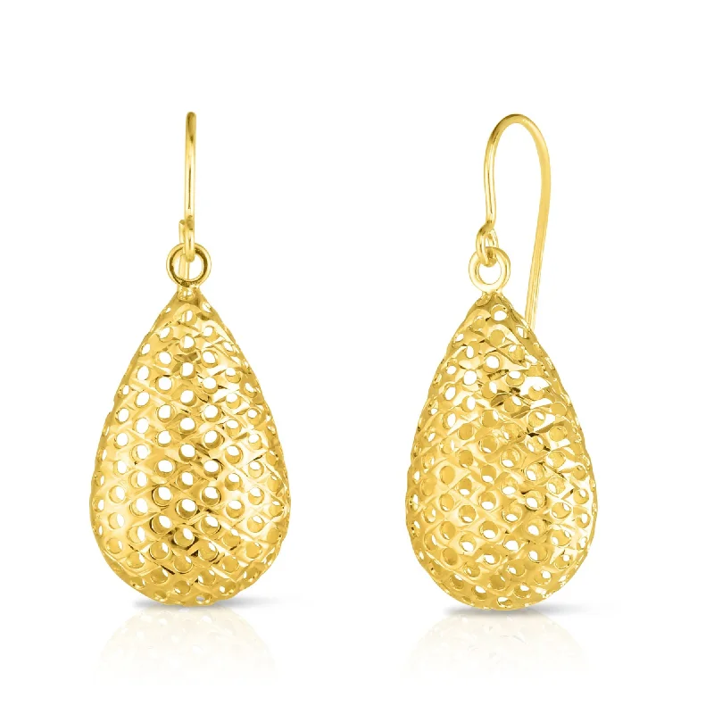 Hoop earrings with cut-out designs for a creative and lightweight effect-14K Gold Large Open Tear Drop Earring