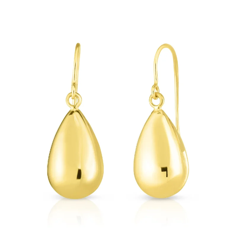 Best hoop earrings with crescent-shaped designs for a bold, moon-inspired style-14K Gold Medium Polished Tear Drop Earring