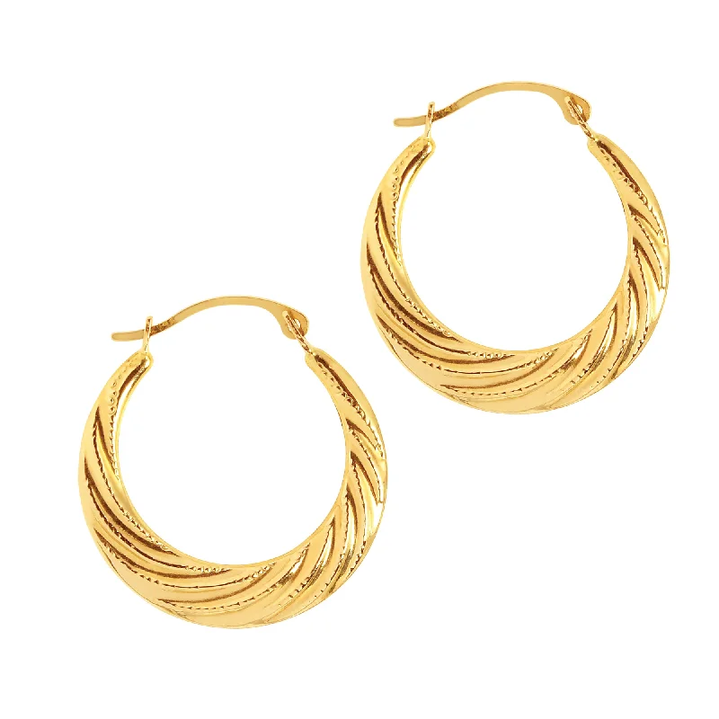 Best hoop earrings with sterling silver for an affordable and chic design-14K Gold Milgrain Detail Twist Back to Back Hoop Earring