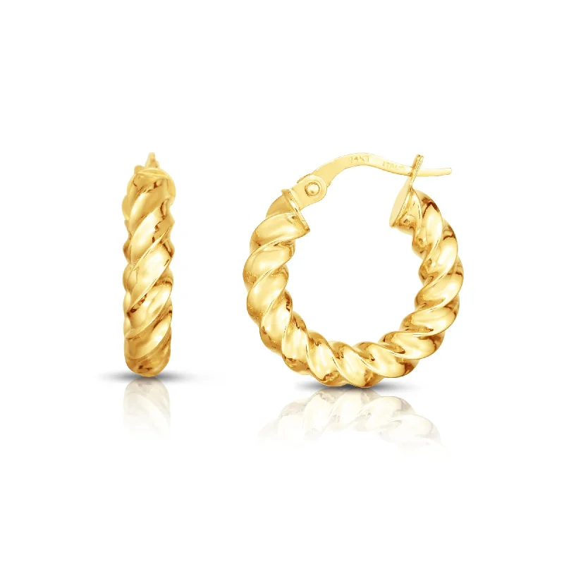 Best hoop earrings with delicate chain details for a trendy and stylish design-14K Gold Mini Twist Hoop Earring