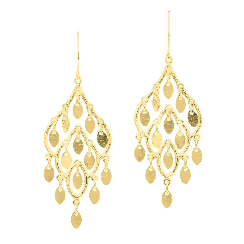 Hoop earrings with hearts for a sweet and romantic gesture-14K Gold Polished Chandelier Earring