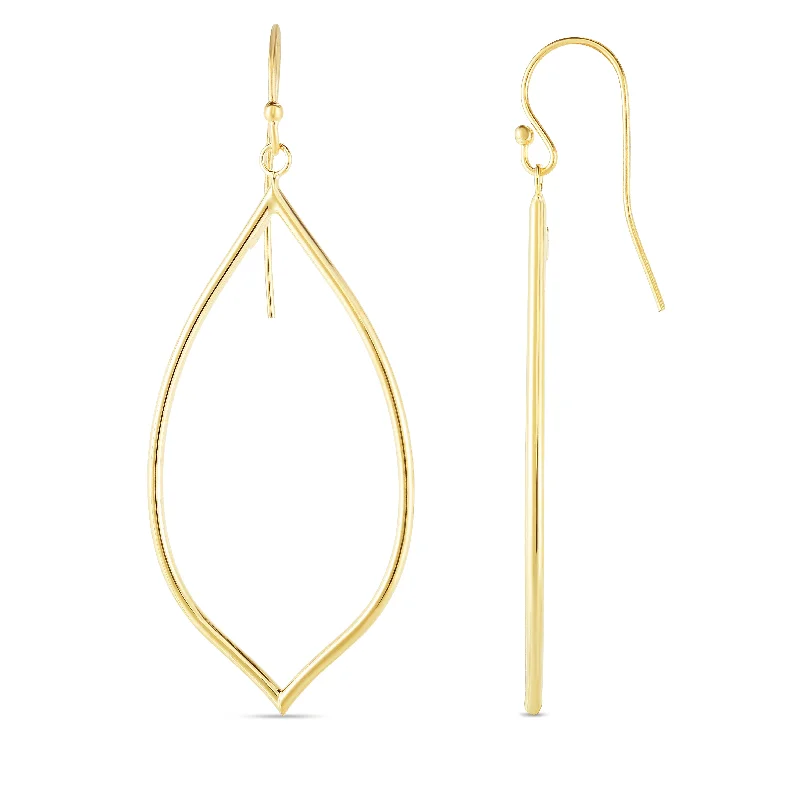 Hoop earrings with twisted metal designs for a dynamic and modern style-14K Gold Polished Dangle Earring