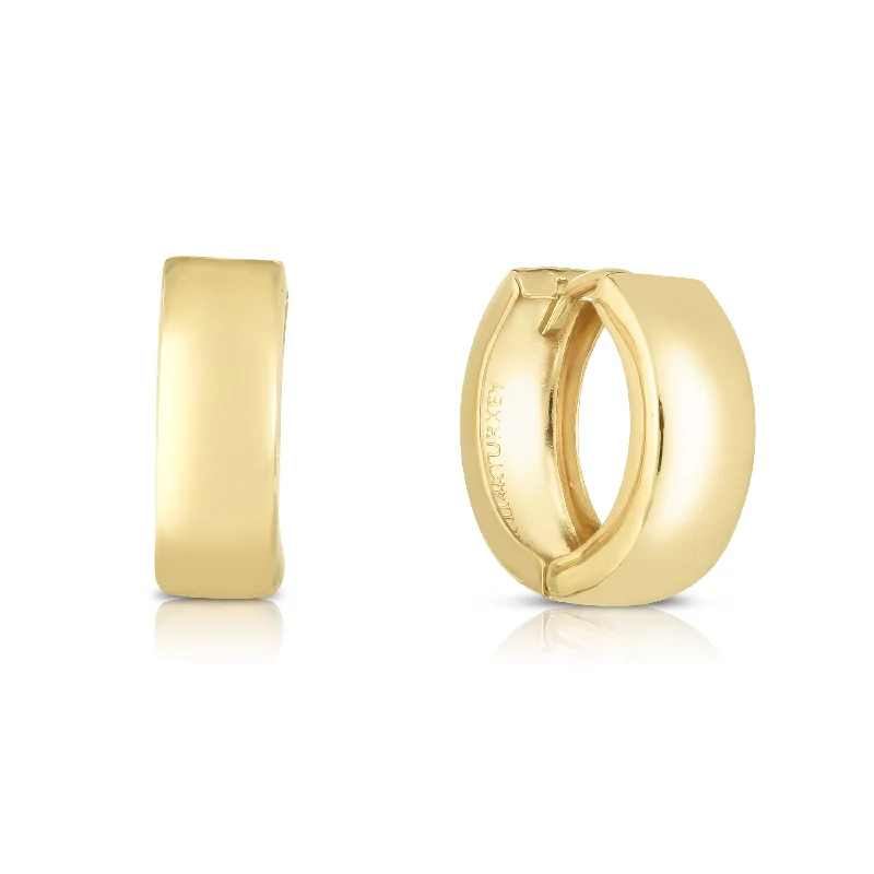 Best hoop earrings with minimal embellishments for a sleek and modern look-14K Gold Polished Huggie Earrings