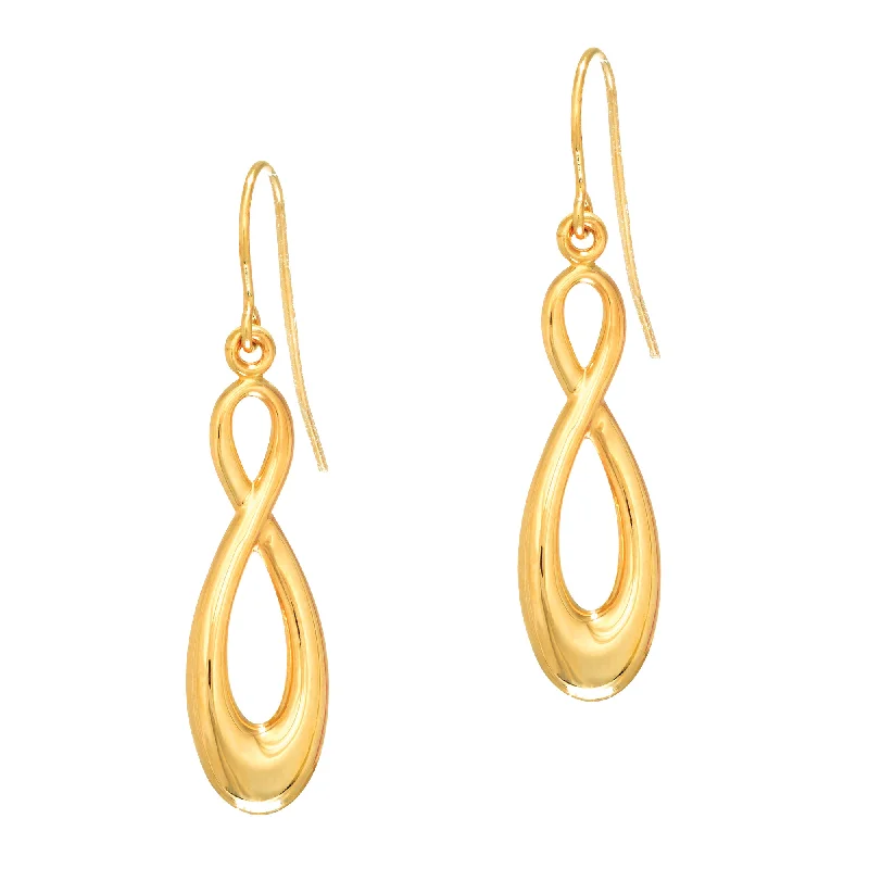 Hoop earrings with infinity loop designs for a continuous and eternal shape-14K Gold Polished Infinity Drop Earring