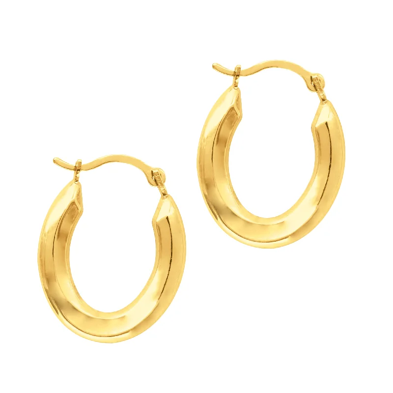 Best hoop earrings with enamel details for a colorful and modern look-14K Gold Polished Oval Back to Back Hoop Earring