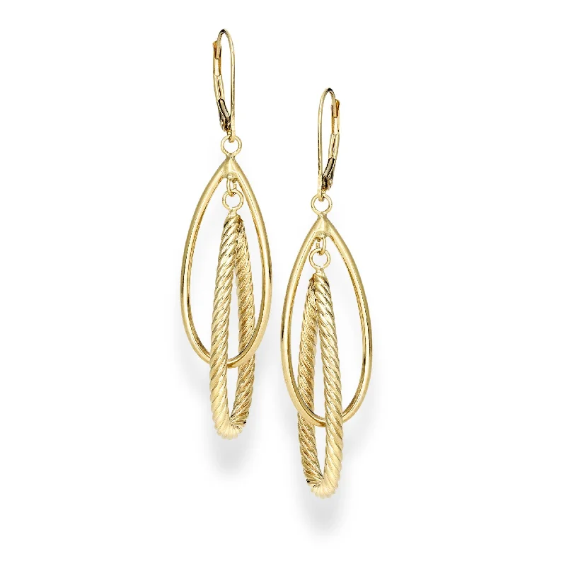 Best hoop earrings with snake-inspired designs for an edgy and fierce vibe-14K Gold Polished & Twist Dangle Earring