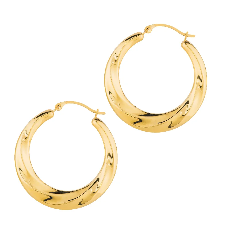 Best hoop earrings with detachable studs for a versatile and adjustable accessory-14K Gold Round Twist Back to Back Hoop Earring