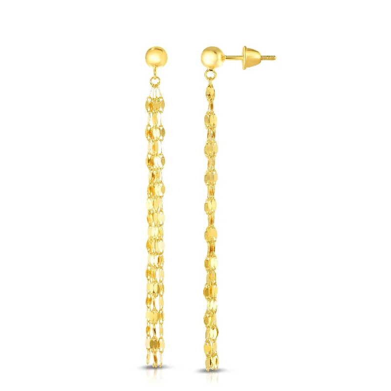 Hoop earrings with circle designs for a classic and timeless shape-14K Gold Shoulder Duster Earring