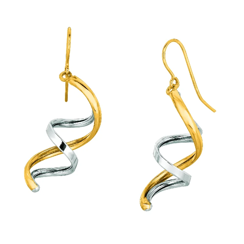 Best hoop earrings with stacked layers for a dimensional and bold look-14K Gold Swirl Drop Earring