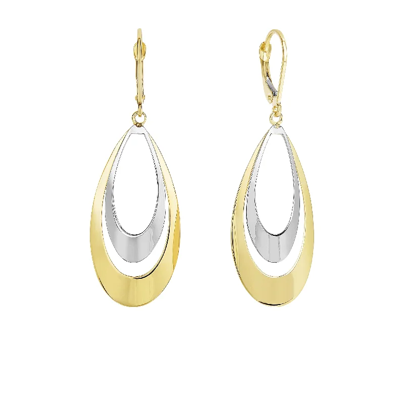 Hoop earrings with oversized pearl accents for a statement-making look-14K Gold Tear Drop Dangle Earring