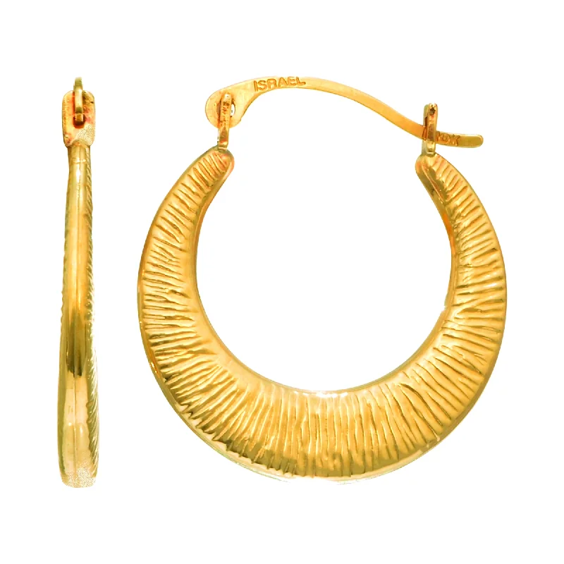 Best hoop earrings with snake-inspired designs for an edgy and fierce vibe-14K Gold Textured Back to Back Hoop Earring