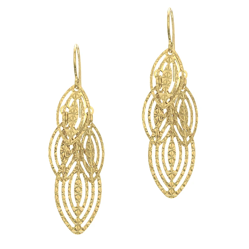 Best hoop earrings with detachable studs for a versatile and adjustable accessory-14K Gold Textured Dangle Earring