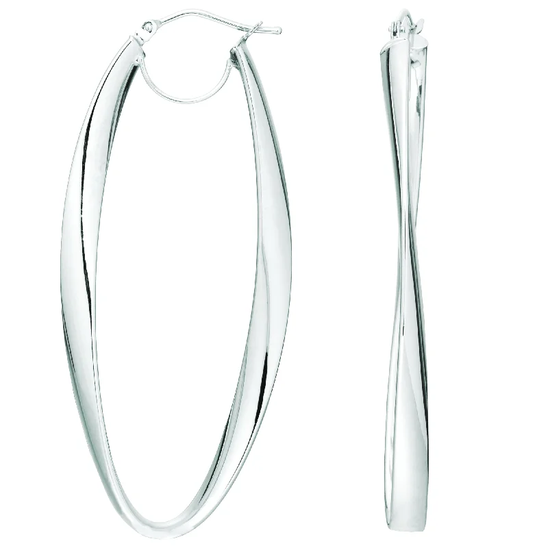 Best hoop earrings with detachable studs for a versatile and adjustable accessory-14K Gold Twisted Oval Hinged Hoop Earring