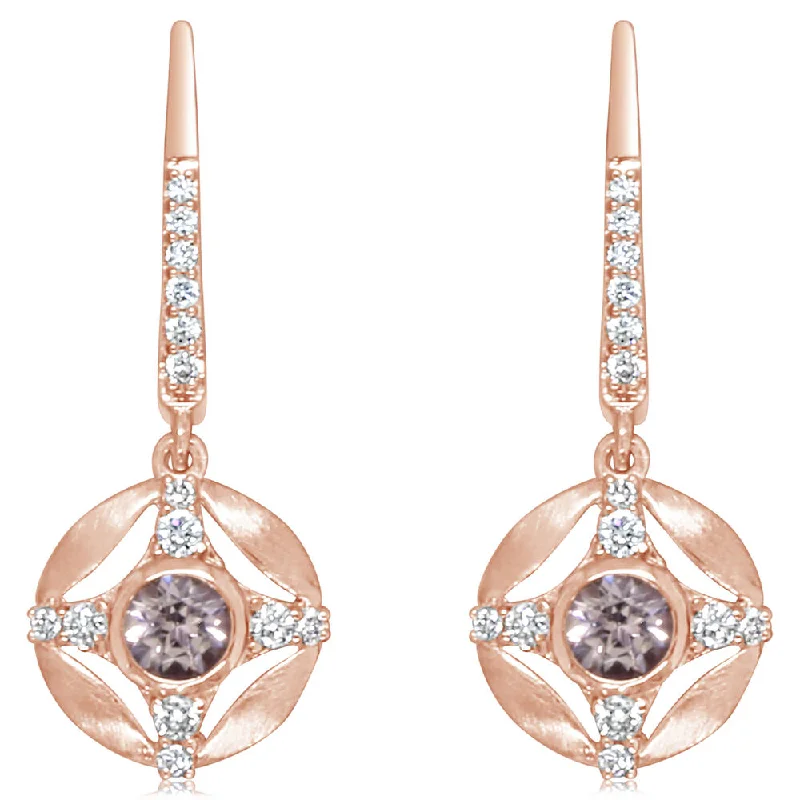 Medium hoop earrings for an everyday look with the perfect balance of style-14K Rose Gold Lotus Garnet/Diamond Earrings