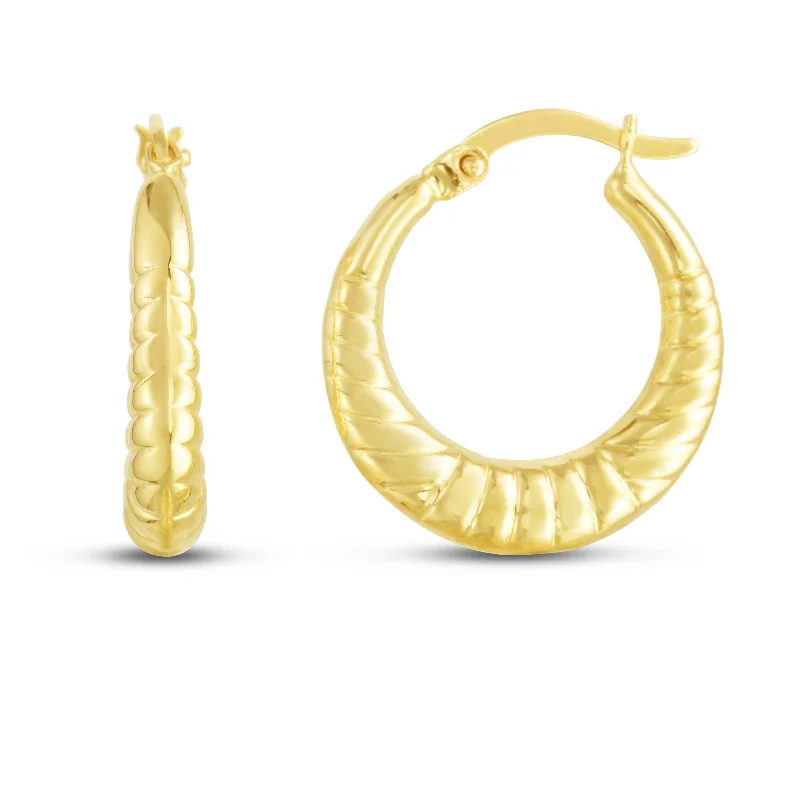 Best hoop earrings with textured silver for a rustic and organic finish-14K Thin Twist Hoops