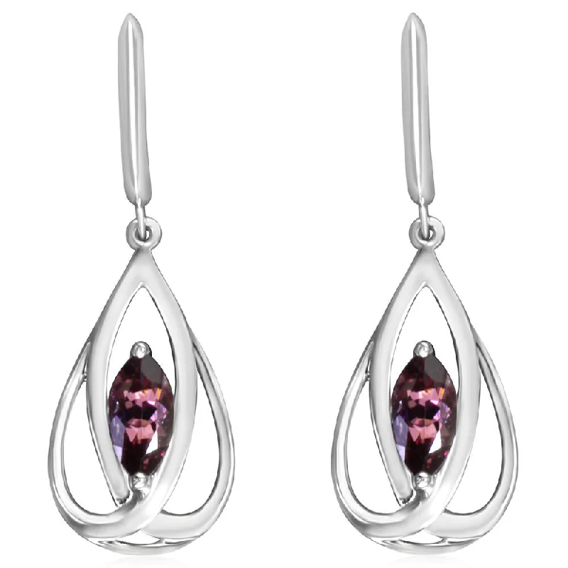 Best hoop earrings with gold-plated finishes for an affordable luxury vibe-14K White Gold Rhodolite Garnet Earrings