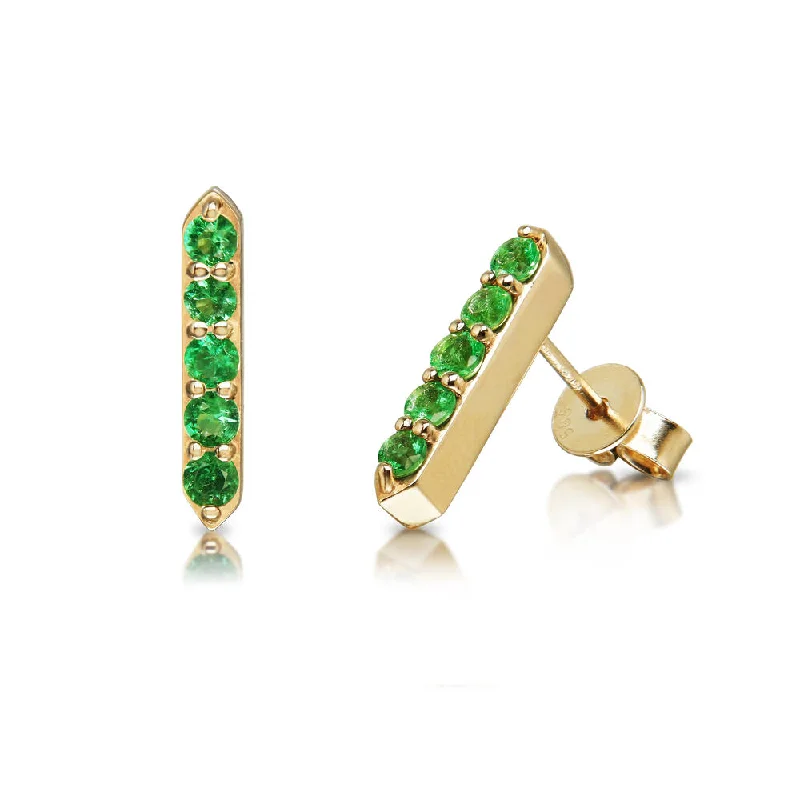 Best hoop earrings with gemstone accents for a colorful and elegant appearance-14K Yellow Gold Emerald Earrings