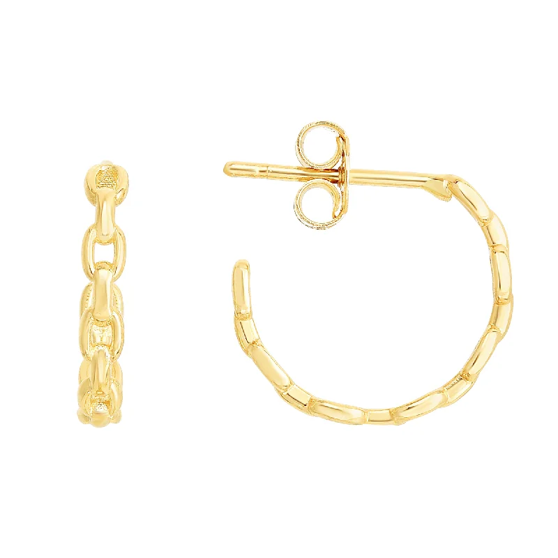 Best hoop earrings with vintage-style detailing for a nostalgic and timeless look-14K Yellow Gold Oval Links C Hoops