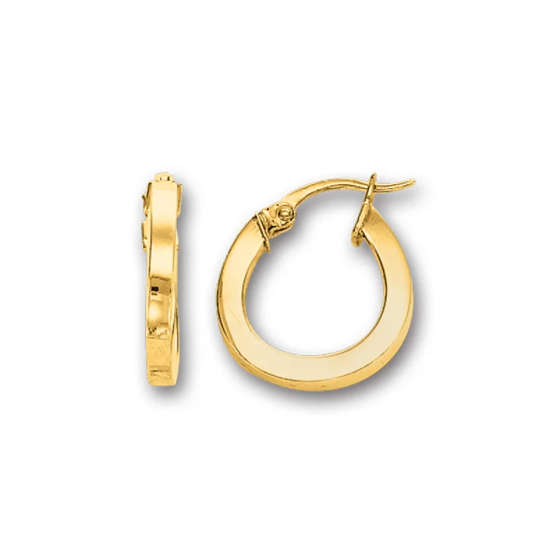 Medium hoop earrings for an everyday look with the perfect balance of style-14K Yellow Gold Polished Round Hoop Earring