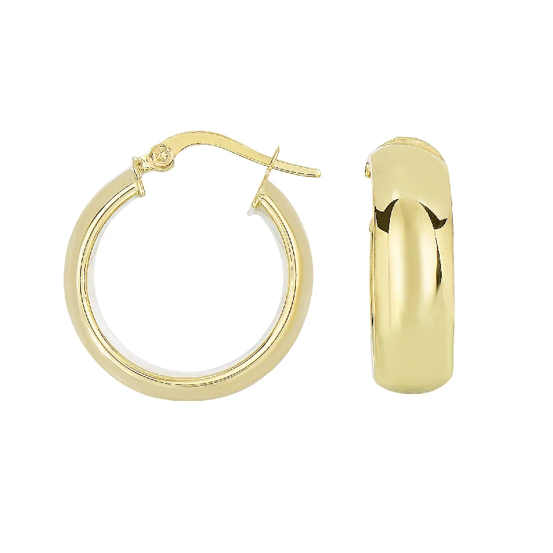 Medium hoop earrings for an everyday look with the perfect balance of style-14K Yellow Gold Polished Tube Hoop Earring