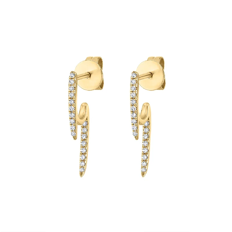 Best hoop earrings with tribal designs for a cultural and exotic aesthetic-14KT GOLD DIAMOND SMALL CURVE POINT EARRING