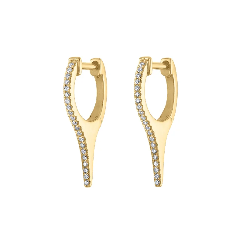 Best hoop earrings with asymmetrical designs for a fashion-forward, avant-garde look-14KT GOLD DIAMOND SMALL SPIKE HUGGIE EARRING