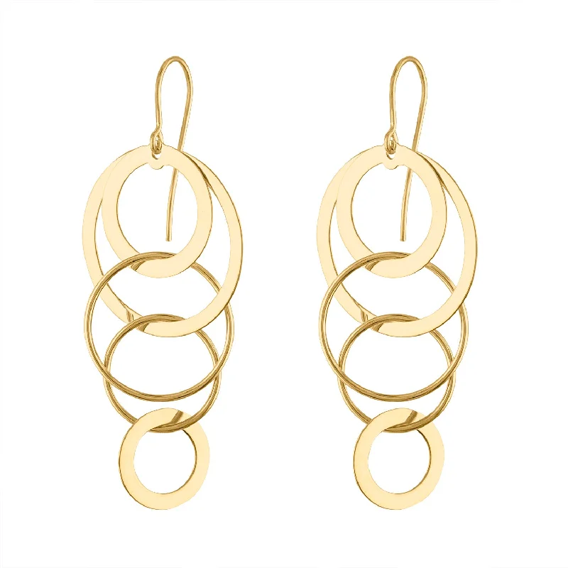 Best hoop earrings with butterfly motifs for a playful and whimsical appearance-14KT GOLD INTERLOCKING CIRCLES EARRING