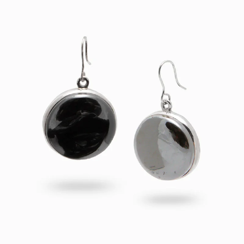 Hoop earrings with oversized designs for a bold, fashion-forward statement-Hematite Earrings