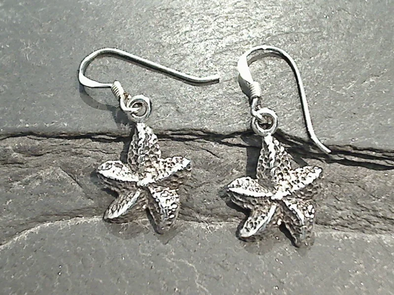 Best hoop earrings with oval shapes for a unique and elongated design-Sterling Silver Starfish Earrings