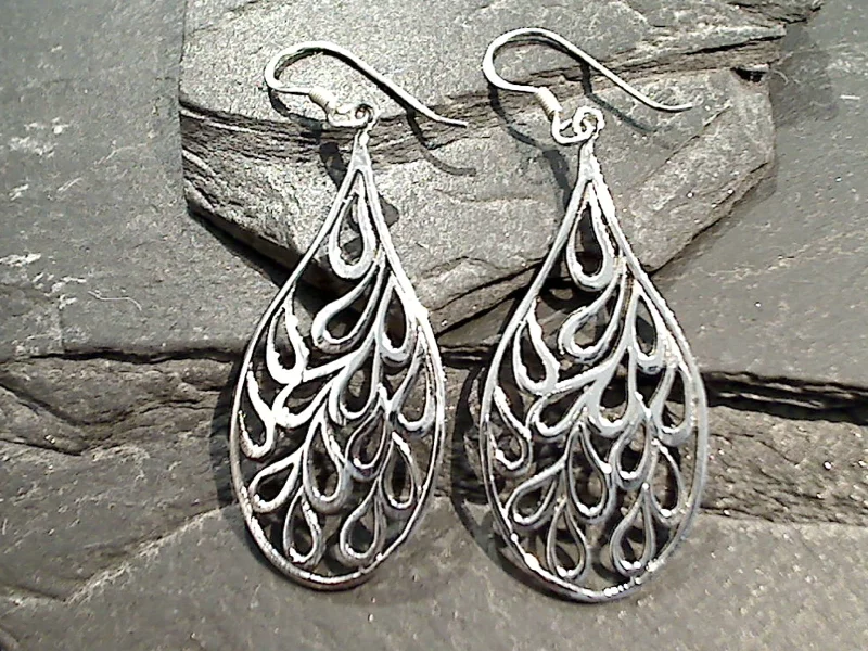 Hoop earrings with spiral designs for a dynamic and fluid look-Sterling Silver Earrings