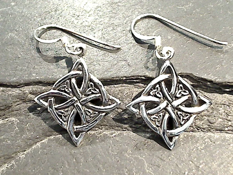 Hoop earrings with tortoiseshell designs for a chic and classic style-Sterling Silver Celtic Star Earrings