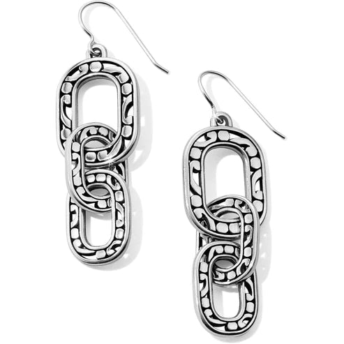 Hoop earrings with tortoiseshell designs for a chic and classic style-Brighton | Contempo Linx French Wire Earrings in Silver Tone