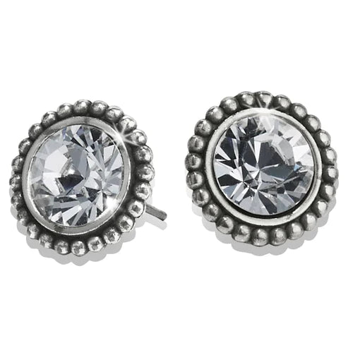 Best hoop earrings with cubic zirconia for a budget-friendly, dazzling look-Brighton | Silver Tone Twinkle Large Post Earrings in Clear Crystal