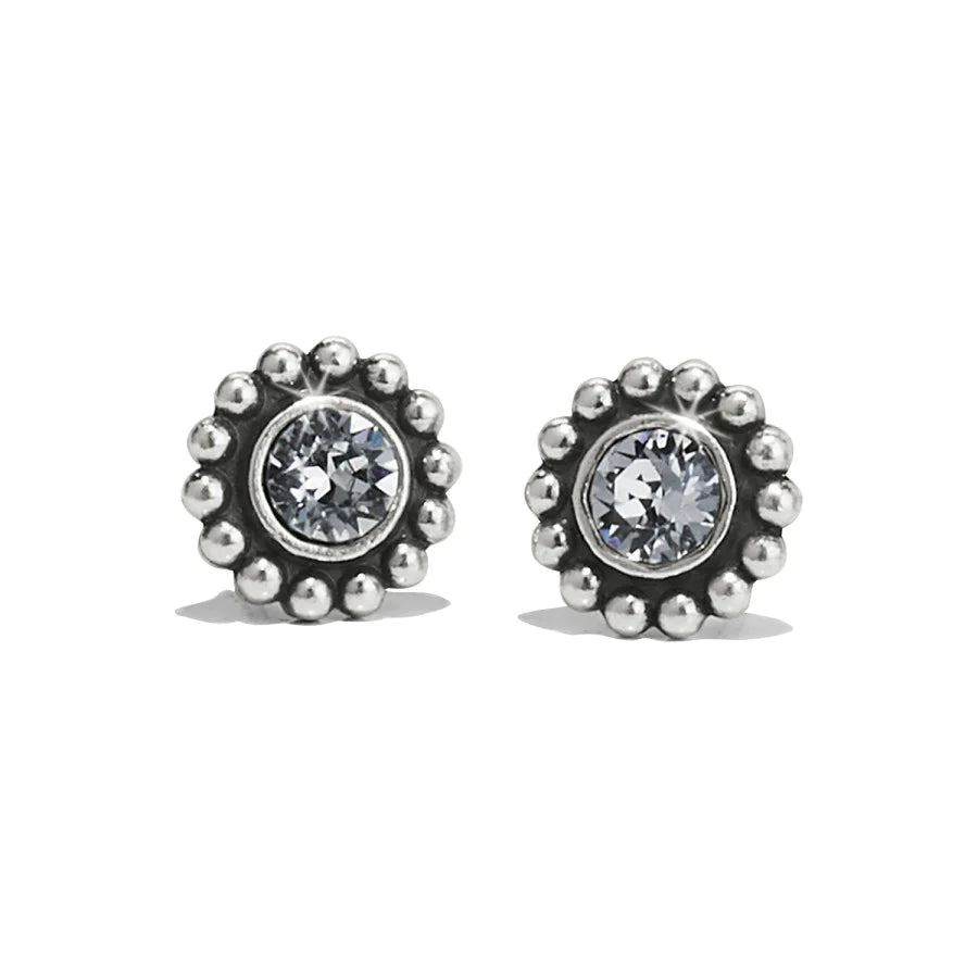 Best hoop earrings with geometric shapes for a modern and artistic appeal-Brighton | Silver Tone Twinkle Mini Post Earrings in Clear Crystal