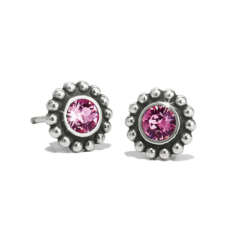 Hoop earrings with artistic filigree designs for an intricate, delicate finish-Brighton | Silver Tone Twinkle Mini Post Earrings in Rose