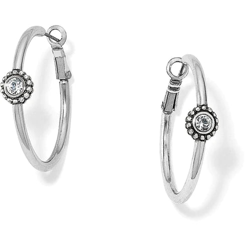 Hoop earrings with rhinestone-studded rims for a glamorous touch-Brighton | Twinkle Medium Hoop Post Earrings in Silver Tone