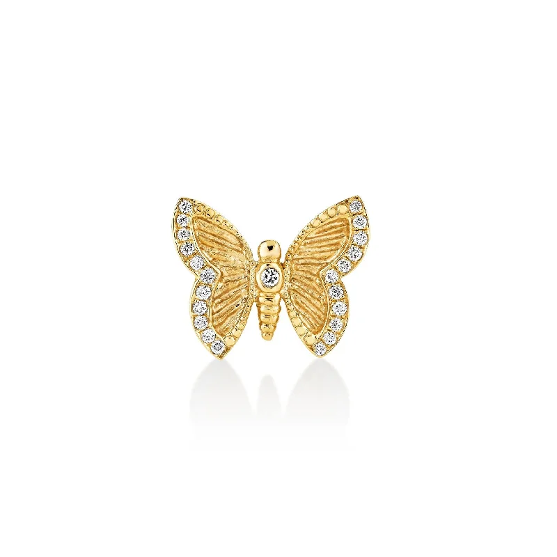 Best hoop earrings with tribal designs for a cultural and exotic aesthetic-Butterfly Diamond Stud | Ready to Ship