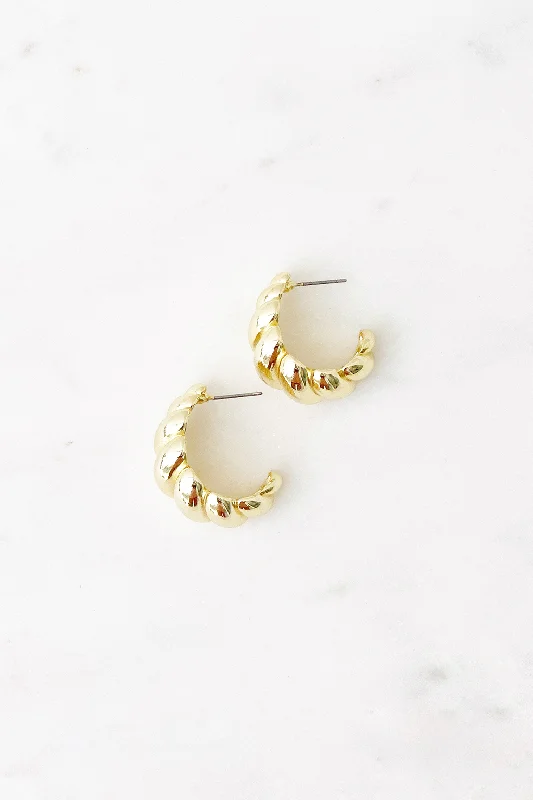 Best hoop earrings with vintage coins for a retro, antique-inspired style-Croissant Hoops-Gold