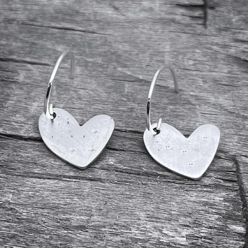 Hoop earrings with heart-shaped frames for a romantic and feminine look-Heart Drop 2 Earrings