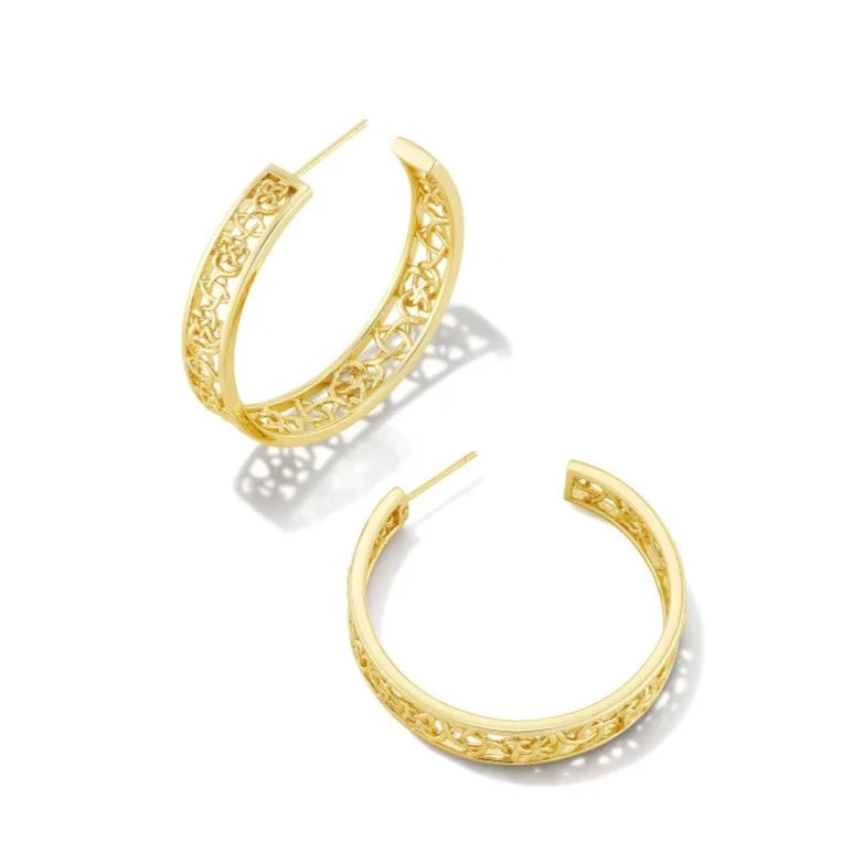 Best hoop earrings with oval shapes for a unique and elongated design-Kendra Scott | Kelly Gold Hoop Earrings