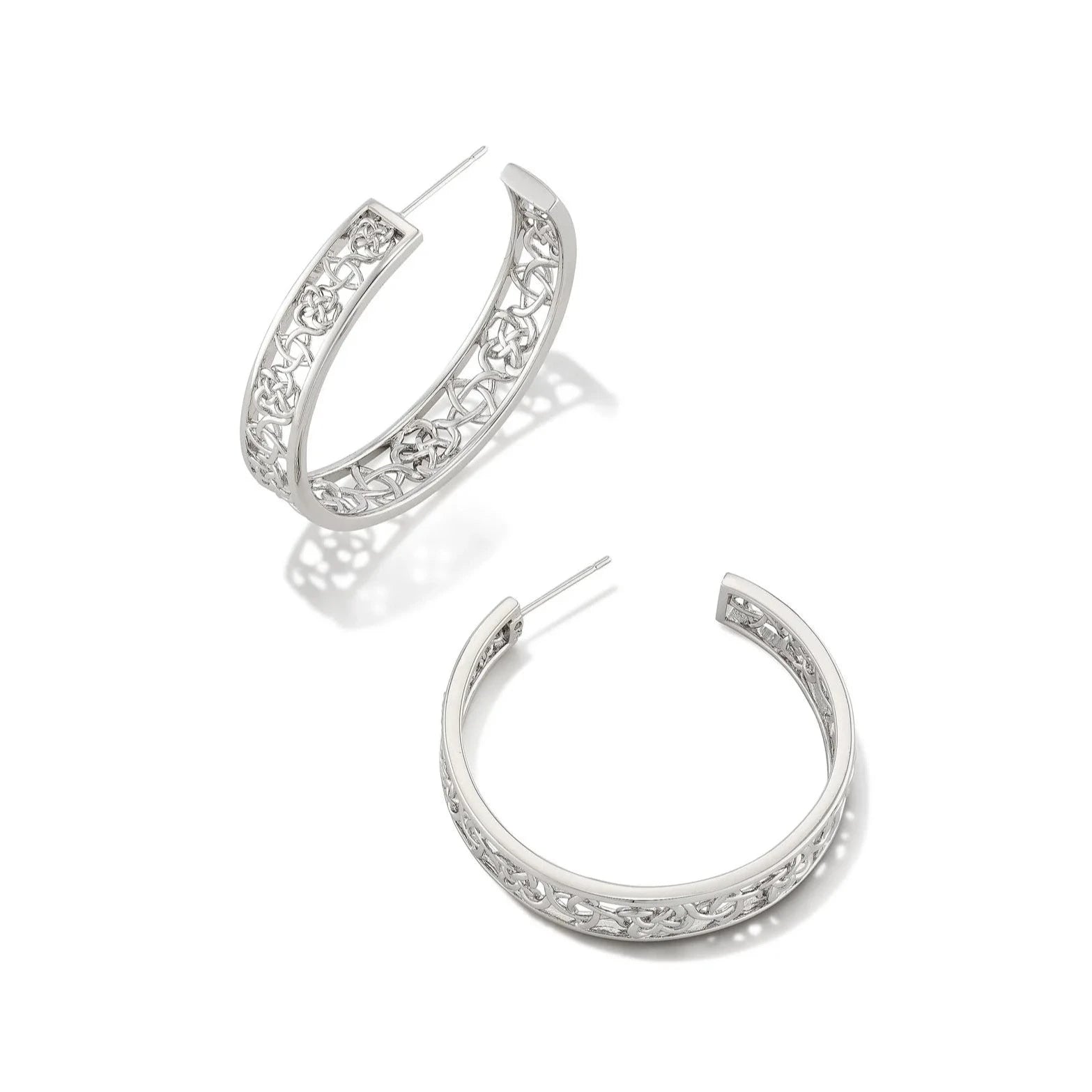 Hoop earrings with dangling charms for a playful and fun look-Kendra Scott | Kelly Silver Hoop Earrings