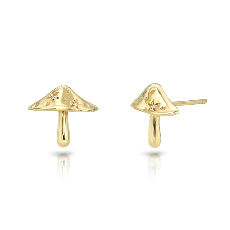 Hoop earrings with open designs for a modern, lighthearted vibe-LH x Alice Baby Mushroom Orbit Studs | Ready to Ship