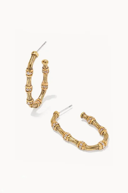 Medium hoop earrings for an everyday look with the perfect balance of style-Maura Bamboo Earring-Gold